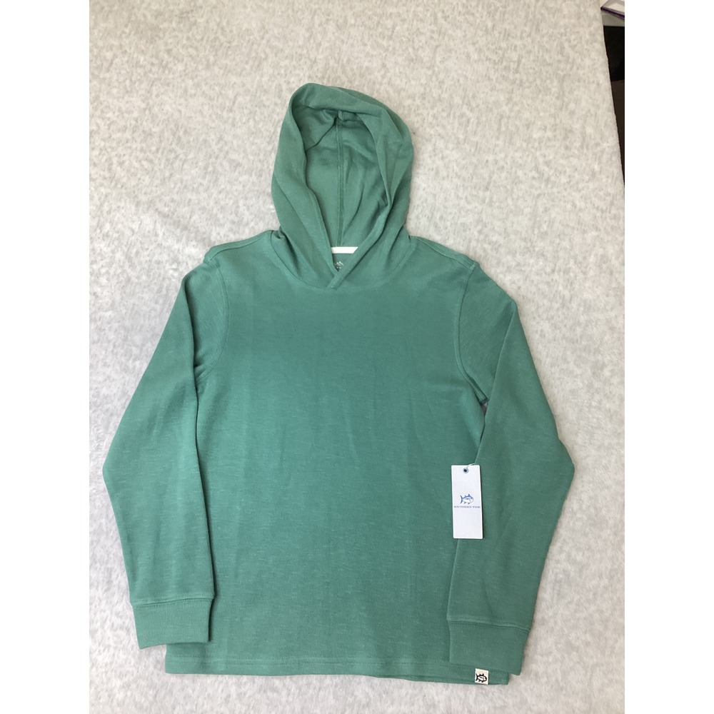 Southern Tide Kids LS Bay View Hoodie Seafoam Green XS 12190 Cotton Modal Hoody